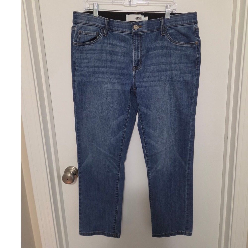 Sonoma Goods For Life Womens 16W Medium Wash Straight Leg Stretch Jeans